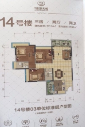 朝南维港天悦3室2厅1厨2卫建面114.00㎡